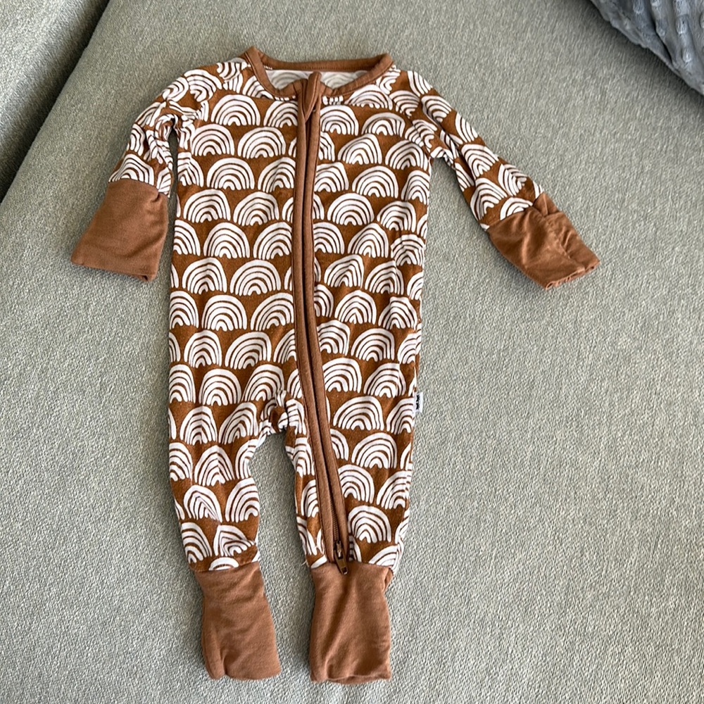 Rust Rainbows Little Sleepies size preemie.